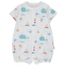 Βρεφική ολόσωμη φόρμα Bebetto TINY WHALE, Εκρού, 3-18 μηνών, K4303.