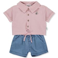 Βρεφικό σετ Bebetto BEE HAPPY, DUSTY ROSE, 2 τεμαχίων, 6-36 μηνών, K4269.
