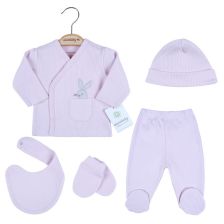 Βρεφικό σετ για νεογέννητο Ciccim Baby Μωβ ποντίκι, 5 τεμαχίων, 0-3 μηνών, U4785.
