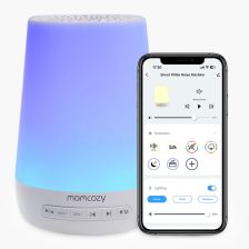 Παιδικό φωτιστικό νυκτός με μουσικό κουτί Momcozy 7 χρωμάτων, 34 μελωδίες, Λευκός θόρυβος, με εφαρμογή για κινητά.