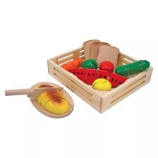 Ξύλινο σετ παιχνιδιού Melissa and Doug Φαγητό για κοπή με μαχαίρι και ξύλο κοπής 0487