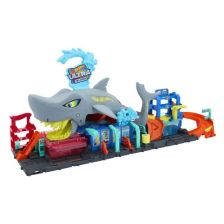 Σετ παιχνιδιού Mattel Hot Wheels City Ultra Shark Car Wash, HTN82.