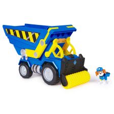 Σετ παιχνιδιού Spin Master Paw Patrol Rubble & Crew Ανατρεπόμενο φορτηγό και φιγούρα Wheeler, με φώτα και ήχους.