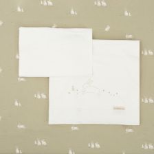Σετ σεντόνια για βρεφικό παρκοκρέβατο Bimbidreams BUNNY Green Moss, 3 τεμαχίων, 60 x 120 εκατοστών.
