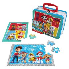 Σετ παιδικά παζλ Spin Master Paw Patrol σε μεταλλικό κουτί, 2 τεμαχίων.