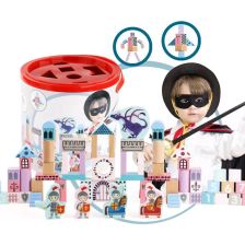  Σετ παζλ και ξύλινα τουβλάκια Raya Toys Ιππότες.