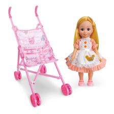 Κούκλα με καροτσάκι Raya Toys με αξεσουάρ, 12 τεμάχια