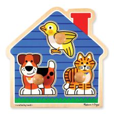 Παζλ ξύλινο Melissa and Doug Σπίτι με ζωάκια 3 μέρη 12055