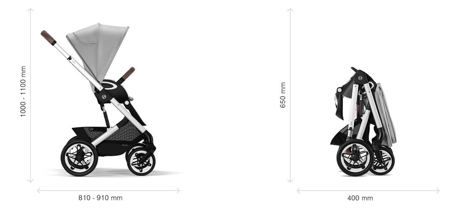 Бебешка количка Cybex Talos S Lux 2023, Moon Black