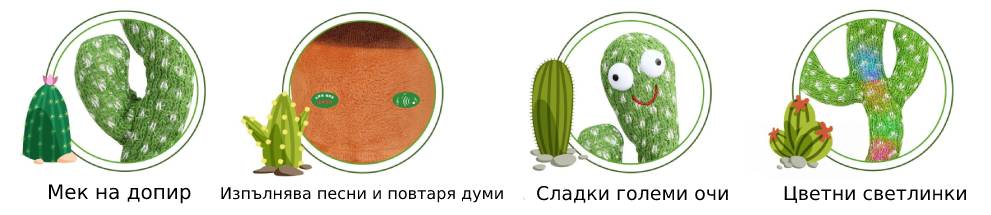 Танцуващ и пеещ кактус Raya Toys Повтарящ думи