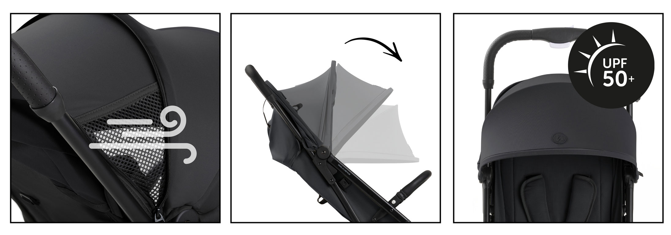 Бебешка лятна количка Hauck Travel N Care Plus, Black