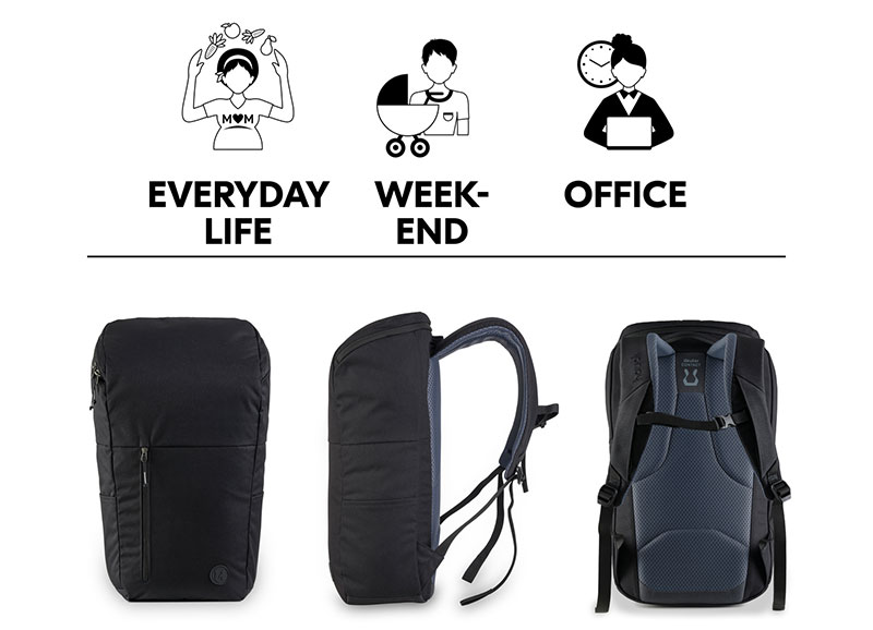 Раница за бебешки принадлежности 2в1 Hauck Pack N Walk, Black